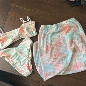 Swimsuit with coverup skirt Size XS